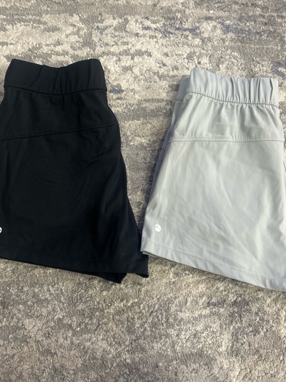 Women's Athletic Shorts - Black and Light Gray Performance Skorts